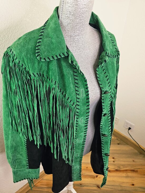 Bob Mackie Jackets & Blazers - Bob Mackie Vintage Wearable Art Suede Leather Jacket Size Large